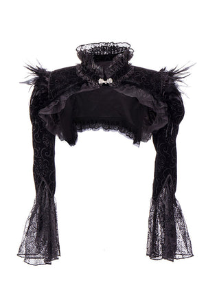 Gothic Black Feather Shrug