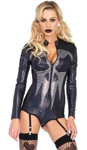 Shimmer Skull Garter Bodysuit