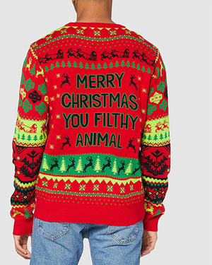 Deluxe Merry Christmas You Filthy Animal Sweater