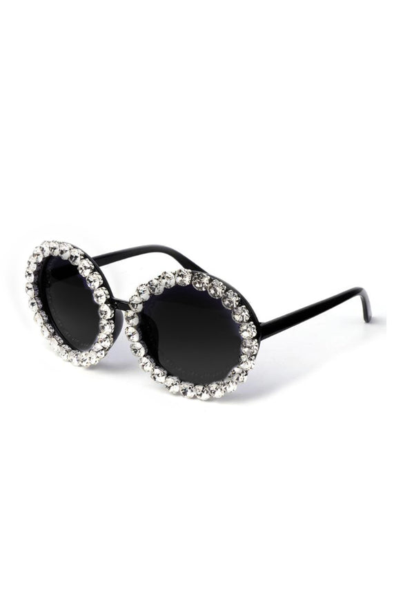 Fashion Silver Bling Round Glasses