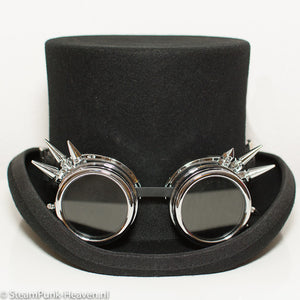 Silver Steampunk Goggles With Spikes