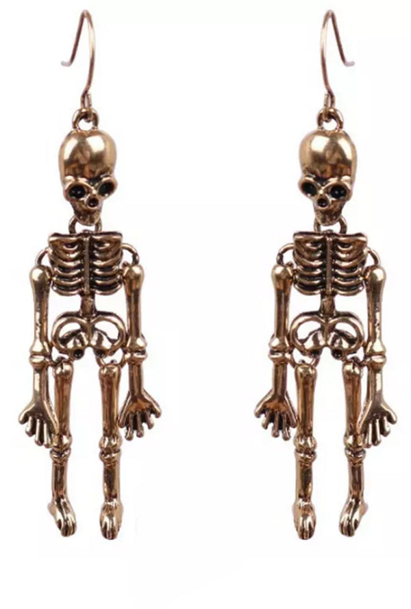 Gold Skeleton Dangle Earrings