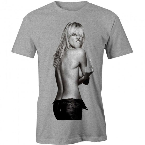 Heidi Klum Middle Finger T-shirt Grey