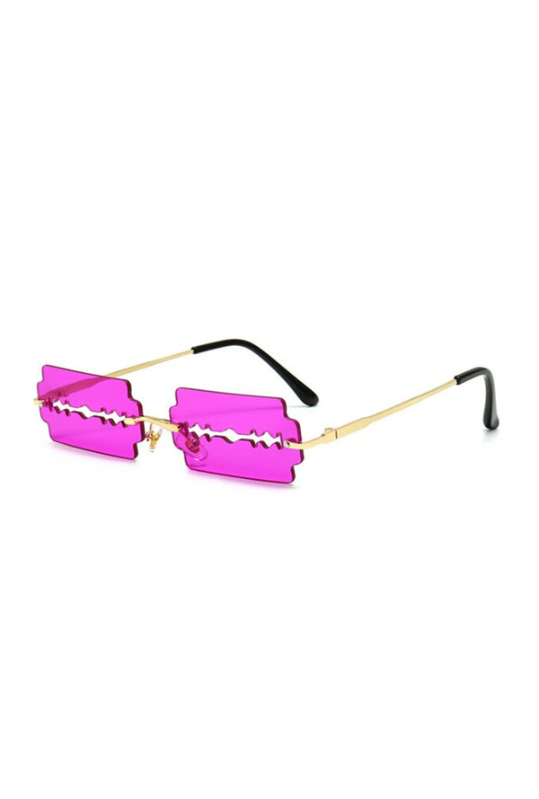 Hot Pink Razor Blades Fashion Glasses