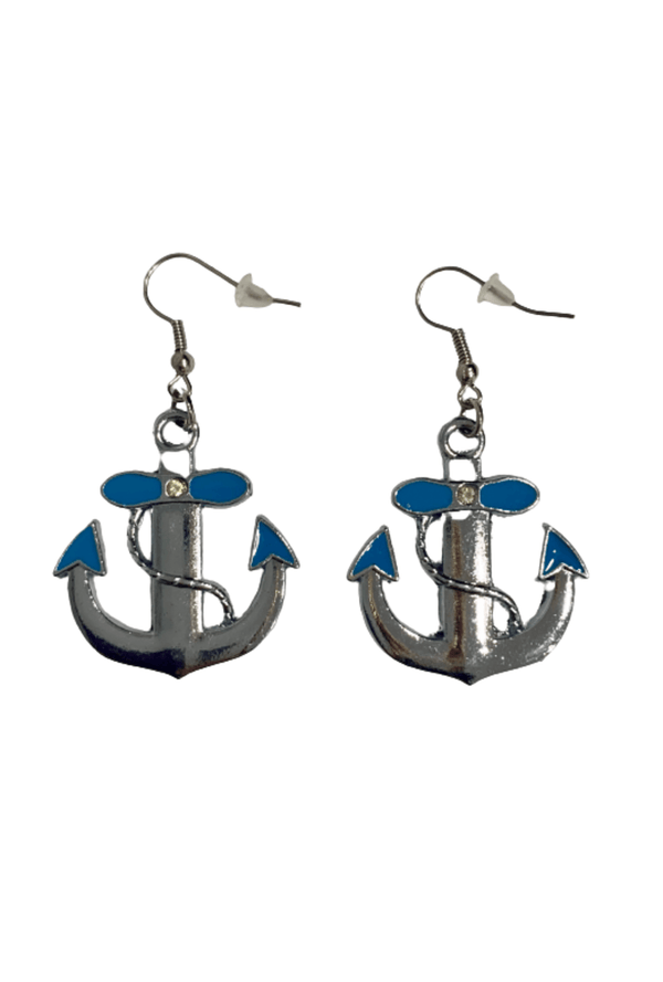 Blue Anchor Earrings