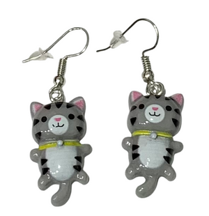 Grey Kitty Earrings