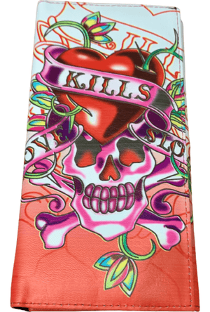 Purse Big Skull White and Red Love Kills Slowly