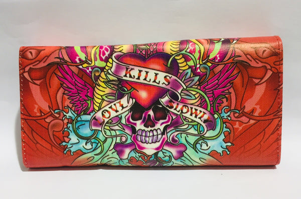 Love Kills Slowly Red Snakes Purse