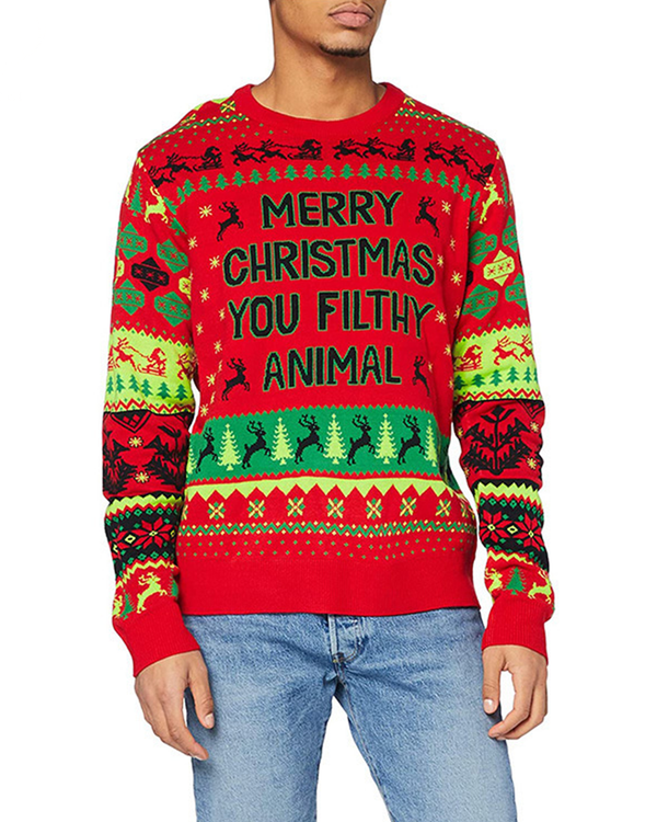 Deluxe Merry Christmas You Filthy Animal Sweater