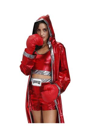 Ladies Red Boxing Champion Costume