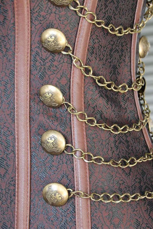 Steel Boned Brown Steampunk Chain Corset