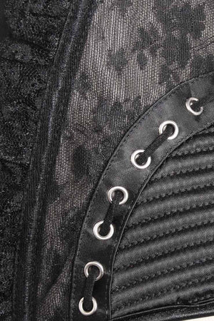 Black Hip and Zip Detail Corset
