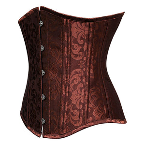 Steel Boned Brown Jacquard Underbust