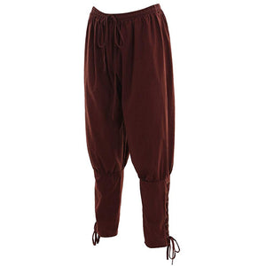 Mens Brown Lace-up Leg Pants