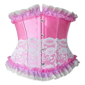 Pink and White Lace Underbust