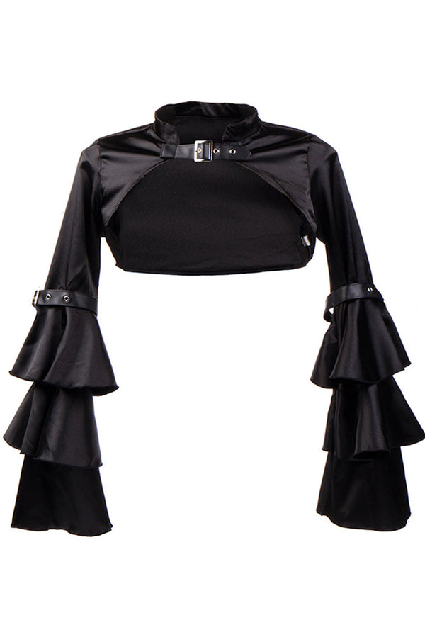 Cropped Black Velvet Steampunk Shrug