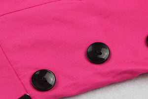 Hot Pink Polka Dot 1950's Swing Dress