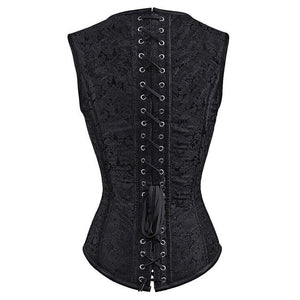 Black Jacquard Pirate Steampunk Corset Vest