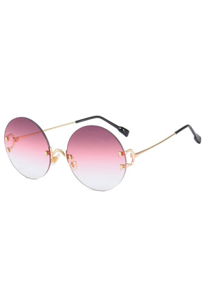 Pink to Clear Ombre Round Glasses