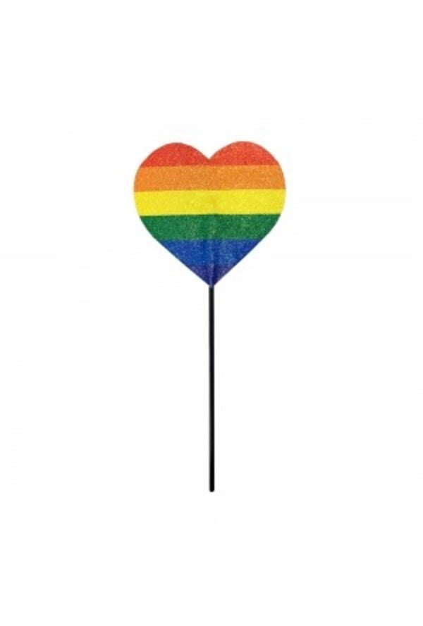 Rainbow Heart Card on a Stick