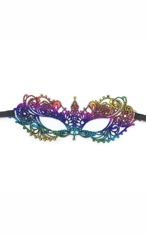 Metallic Rainbow Masquerade Mask