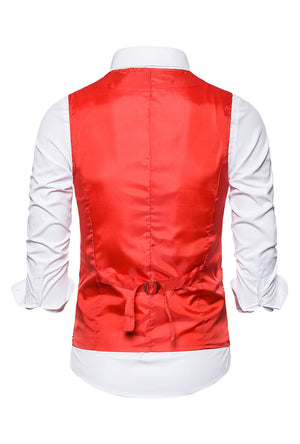 Red Shiny Sequin Waistcoat