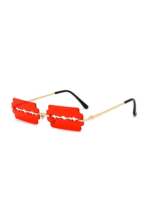 Red Razor Blades Fashion Glasses