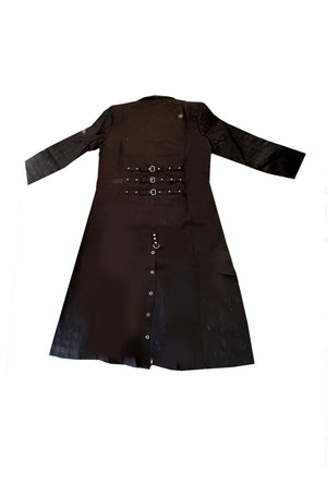 Long Goth Coat with Safety Pins