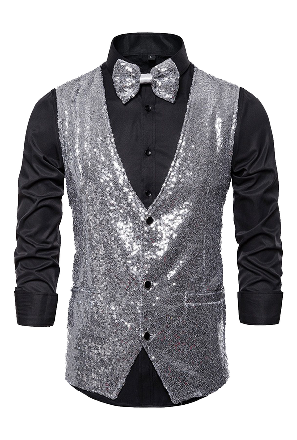 Silver Mini-Sequin Waistcoat