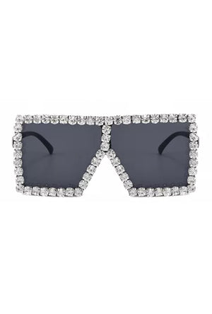 Fashion Silver Rhinestone Frame Glasses
