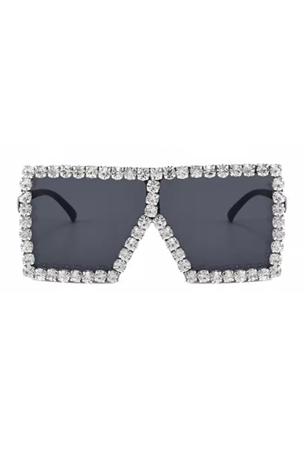 Fashion Silver Rhinestone Frame Glasses