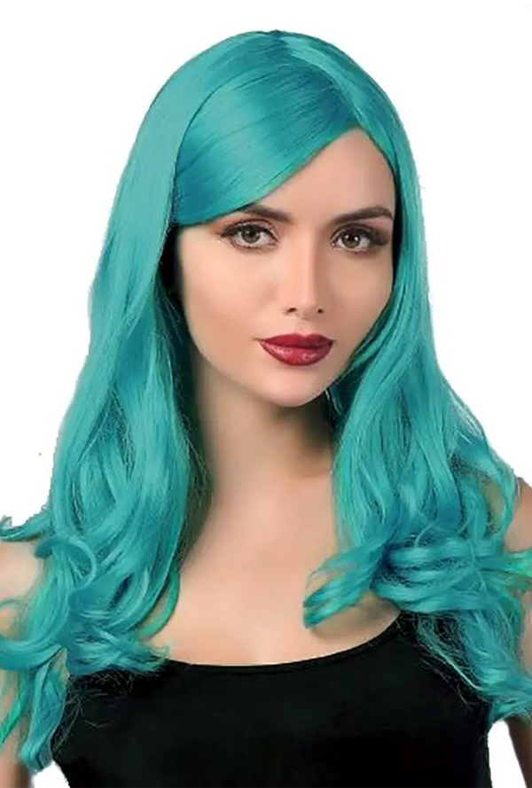 Long Turquoise Curly Wig
