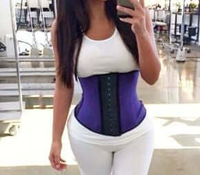 Steel Boned Black Latex Clip Closure Waist Trainer