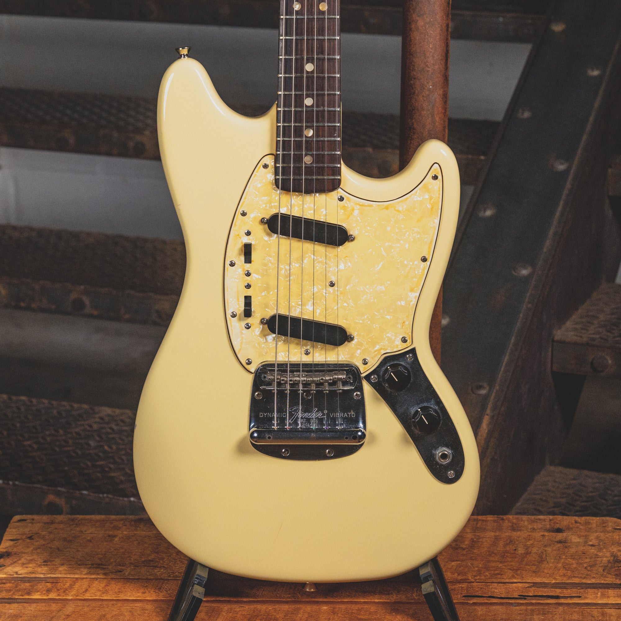 1969 Fender Mustang Olympic White Electric Guitar w/ OHSC