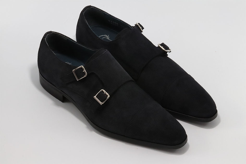 black suede monk shoes