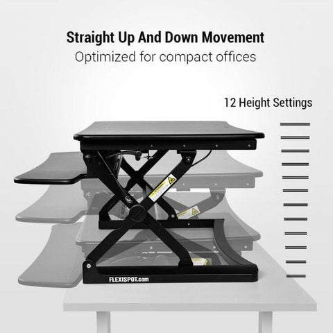 Flexispot M2 35 inch Standing Desk Converter lifting vertically