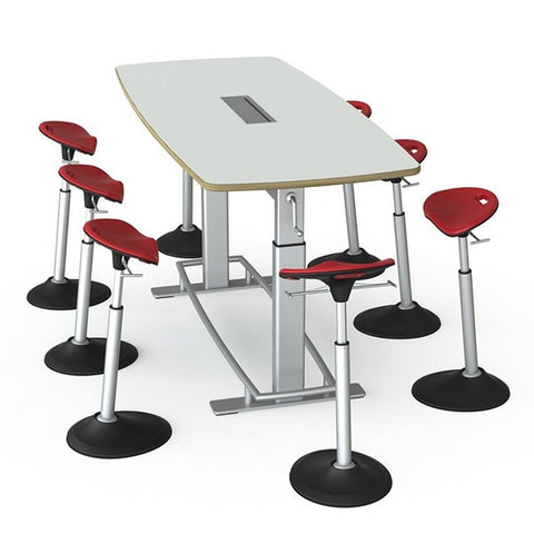 Focal Upright Confluence Standing Conference Table With Mobis Chairs