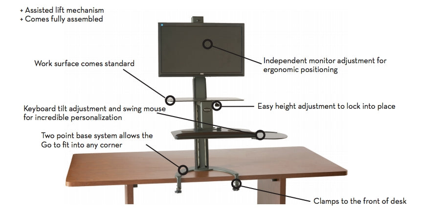 Health Postures Taskmate Go Dual 6352 Dimensional Illustration