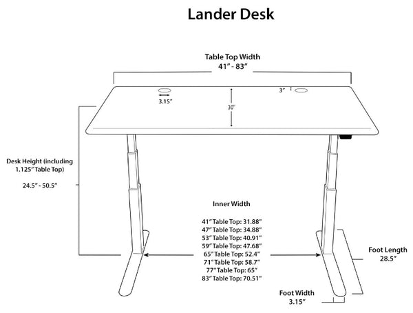 Imovr Lander Desk Dimensions