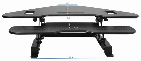VIVO DESK-V000C Corner Standing Desk Converter dimensions