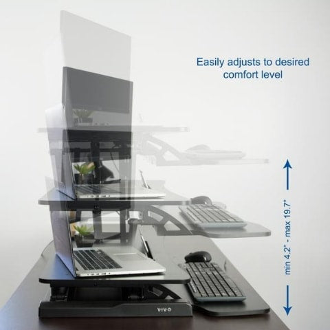 VIVO DESK-V000K Standing Desk Converter Height Setting