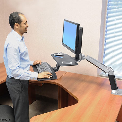 WorkFit-A Single LD Workstation with Suspended Keyboard Standing