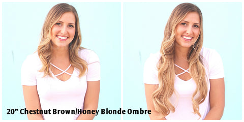Tressmatch Remy Clip in Human Hair Extensions Honey Blonde Ombre