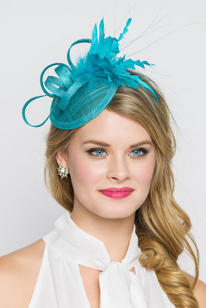 pale turquoise fascinator