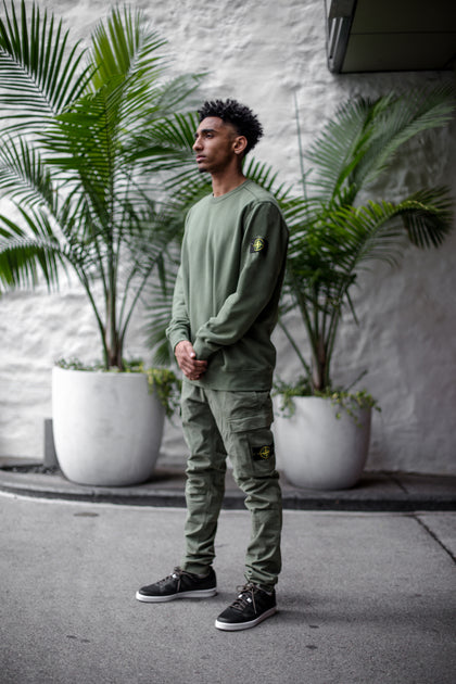 stone island olive green overshirt