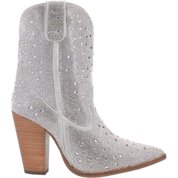 Online Exclusive | Dingo | Neon Moon Cowgirl Leather Bootie in Silver **PREORDER