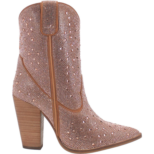 Dingo | Neon Moon Cowgirl Leather Bootie in Rose Gold **PREORDER