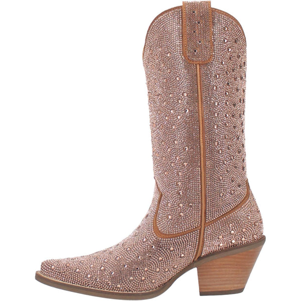 Online Exclusive | Dingo | Silver Dollar Leather Cowboy Boots in Rose Gold **PREORDER