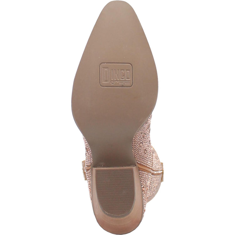 Online Exclusive | Dingo | Silver Dollar Leather Cowboy Boots in Rose Gold **PREORDER