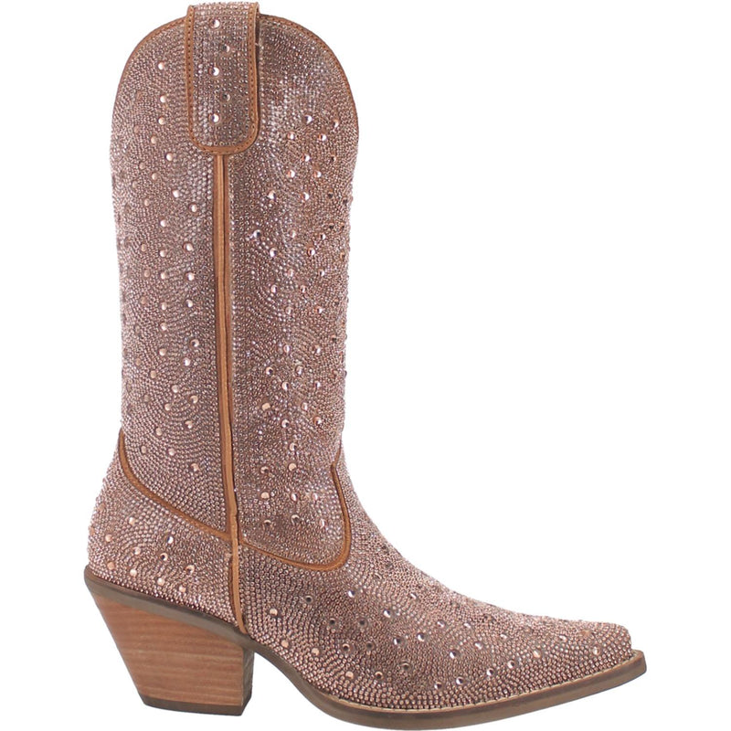 Online Exclusive | Dingo | Silver Dollar Leather Cowboy Boots in Rose Gold **PREORDER